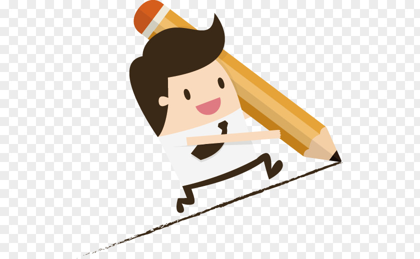 Vector Painted Holding A Pencil Running Villain Arrow Data Download PNG