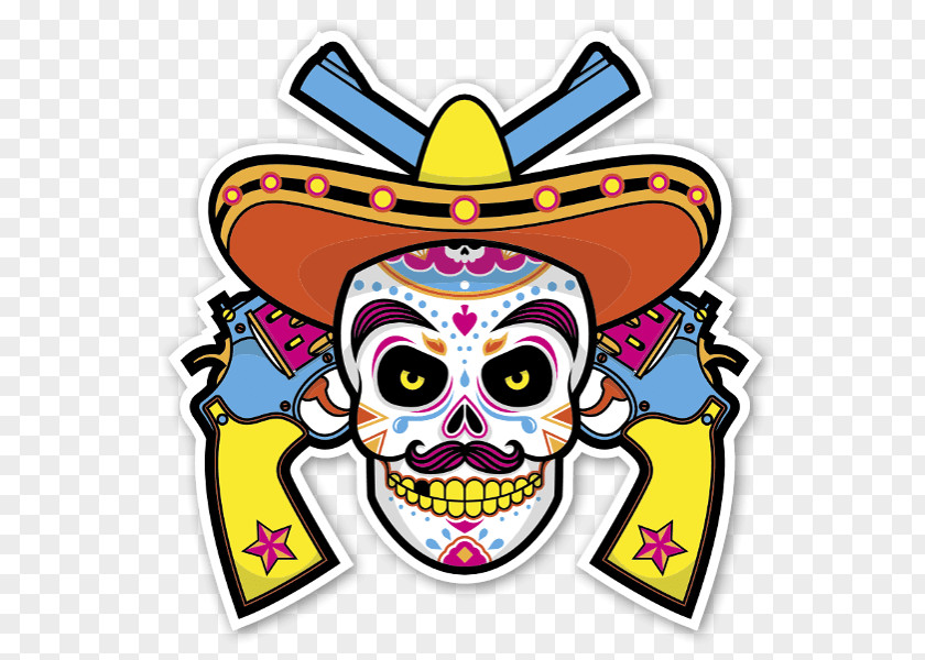 Skull Calavera Mexico Sticker Clip Art PNG
