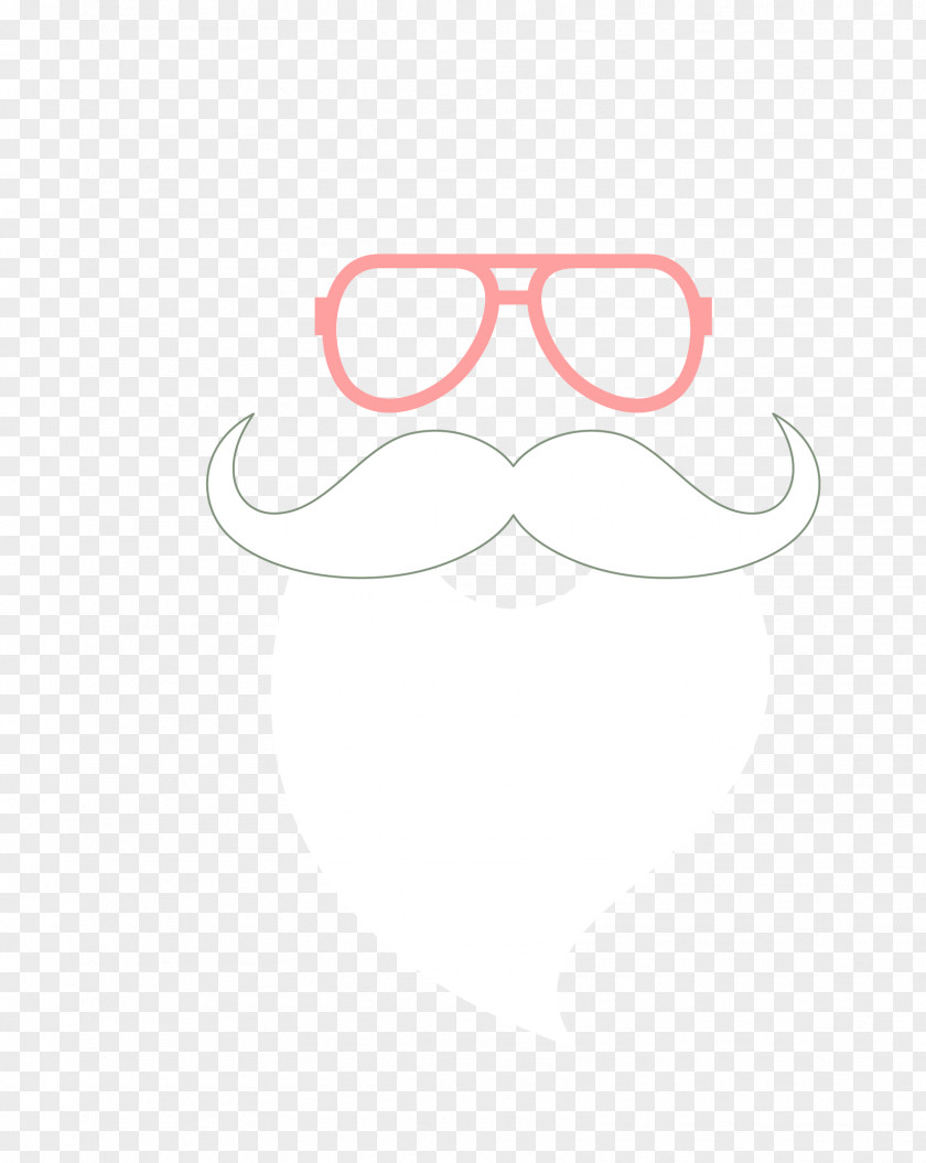 Santa Claus Beard Glasses Nose Black And White Pattern PNG