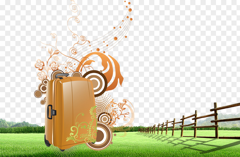 Suitcase Tree Photography Illustration PNG