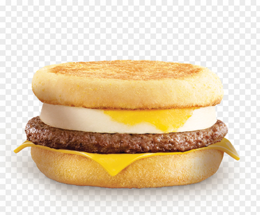Breakfast McDonald's Sausage McMuffin Sandwich Bacon, Egg And Cheese PNG