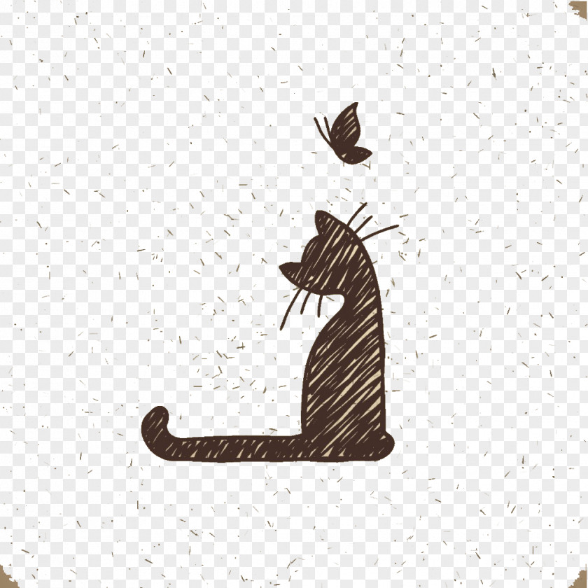 Cats And Butterflies Silhouette Background Material Cat T-shirt Kitten Hoodie Whiskers PNG