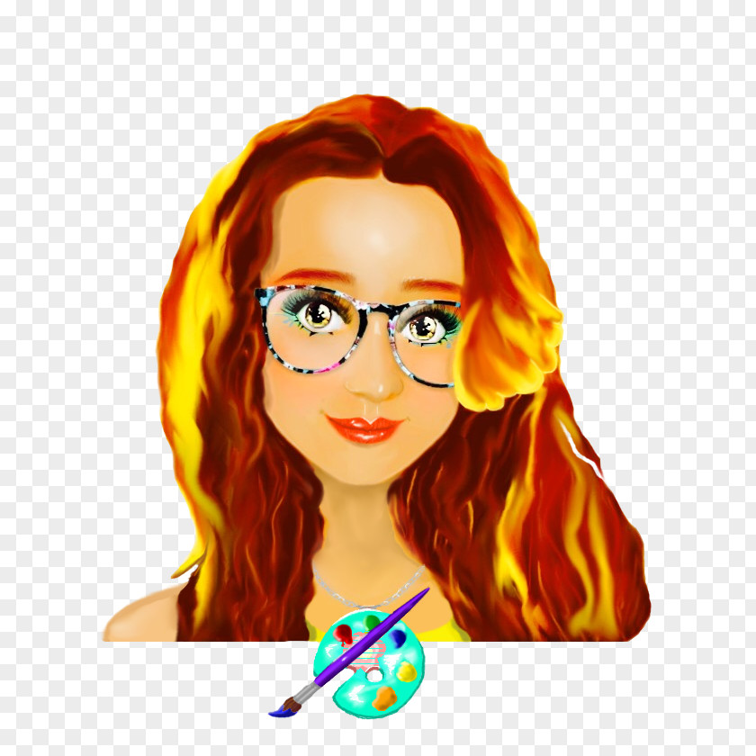 Glasses Red Hair Cartoon PNG