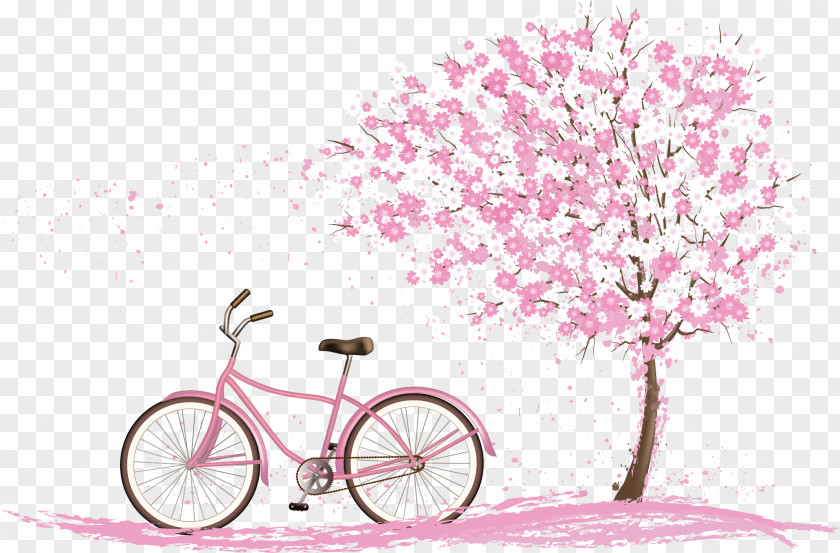 Romantic Cherry Decoration Pattern Blossom Spring PNG