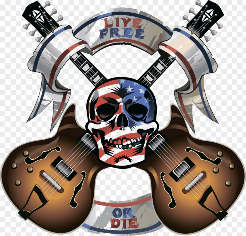Guitar And Skull PNG and skull clipart PNG