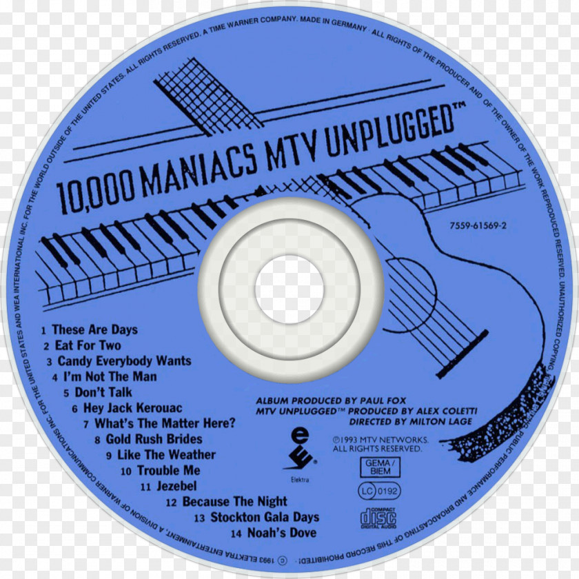 Unplugged Compact Disc MTV 10,000 Maniacs Product Supply Chain Management PNG