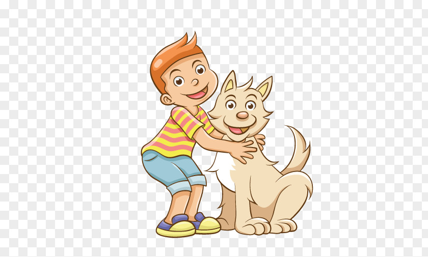 Cartoon Boy Dog Child Pet PNG