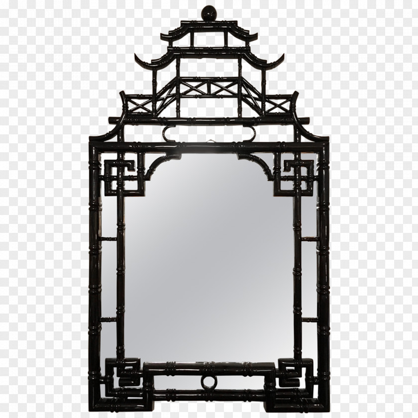 Chinoiserie Mirror Image Pagoda Perfect PNG
