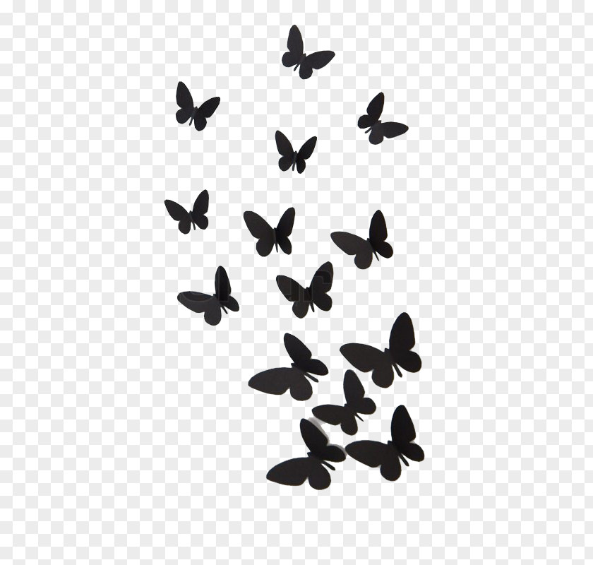 Butterfly Desktop Wallpaper Black And White Stencil PNG