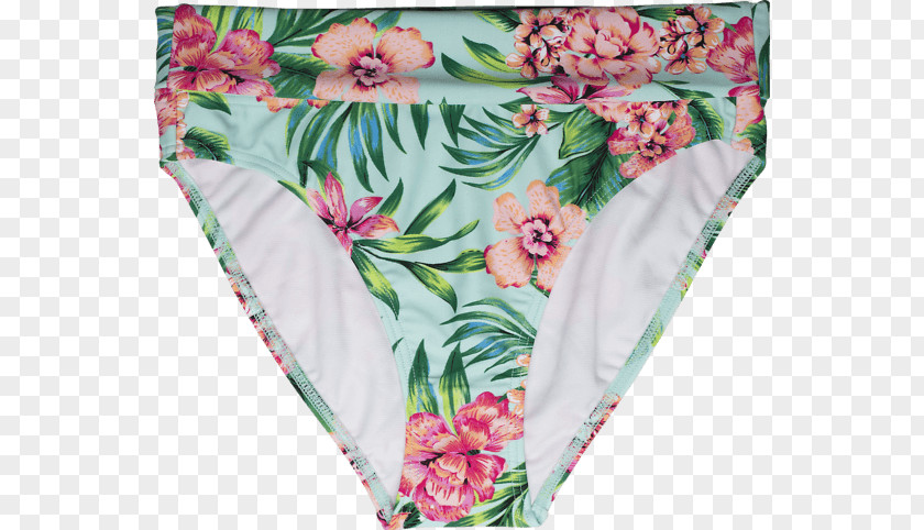 Swim Brief Floral Design Cut Flowers Textile Pink M PNG