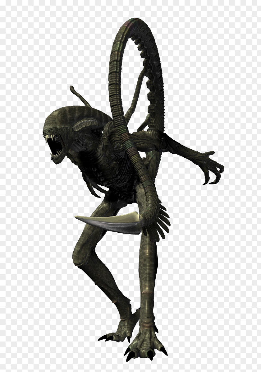 Alien Bronze Sculpture Character PNG