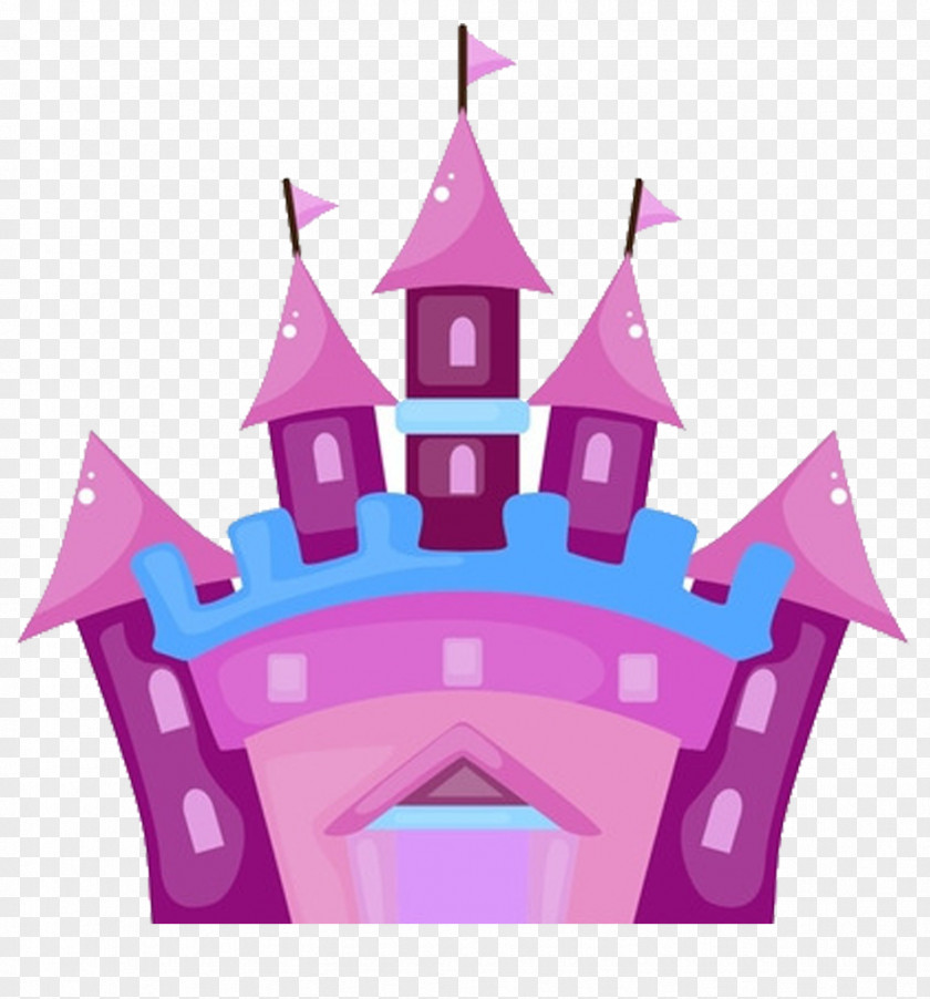 Purple Cartoon Fantasy Castle PNG