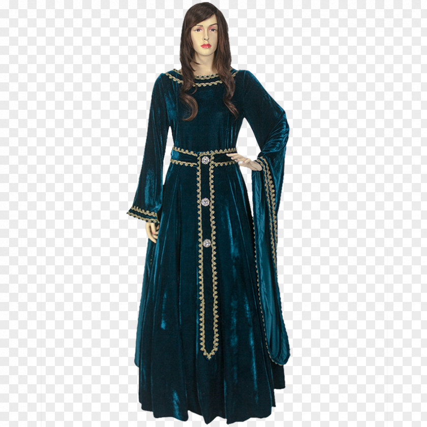 Renaissance Gown Robe Costume Design Dress Velvet PNG