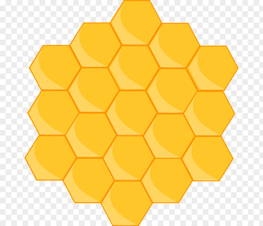 Yellow Hexagon Cliparts Honeycomb Bee Free Content Presentation Clip Art PNG