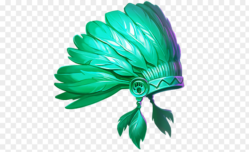 Green Simple Feather Hat Decoration Pattern Clip Art PNG