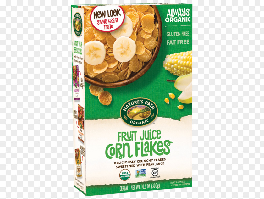 Corn Flakes Breakfast Cereal Organic Food Nature's Path PNG