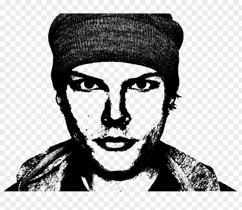 T-shirt Avicii Black And White Stencil Photography PNG