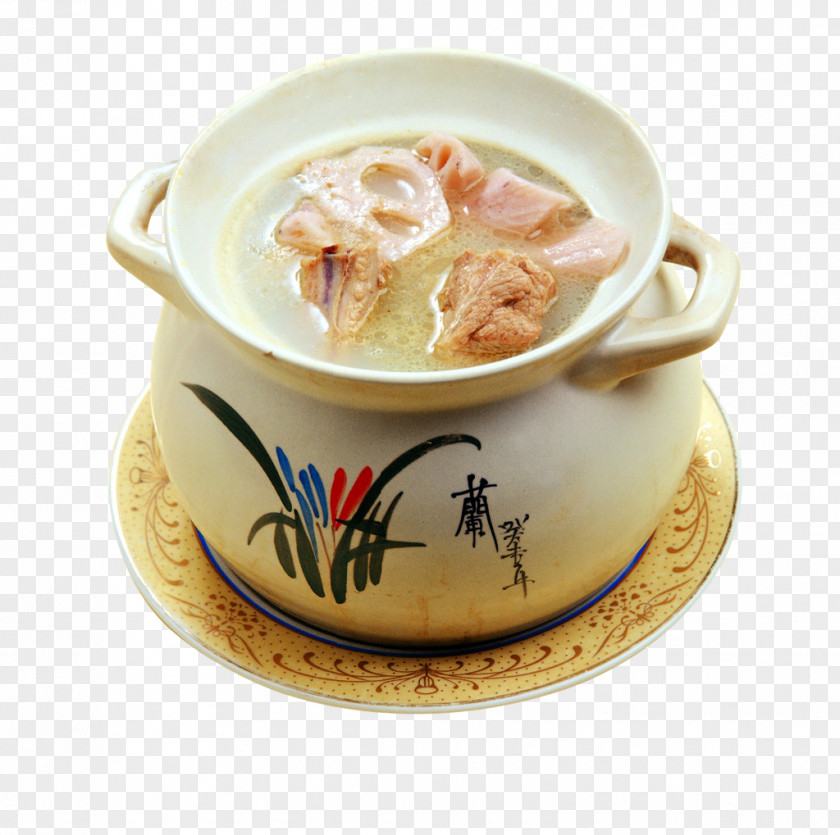 A Sand Tank Lotus Root Spare Ribs Soup Chinese Cuisine Hot Dry Noodles Pork PNG