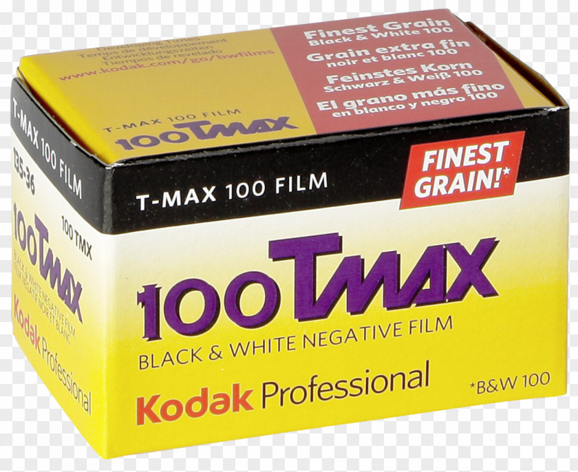 Kodak Black Photographic Film T-MAX 35 Mm Negative And White PNG