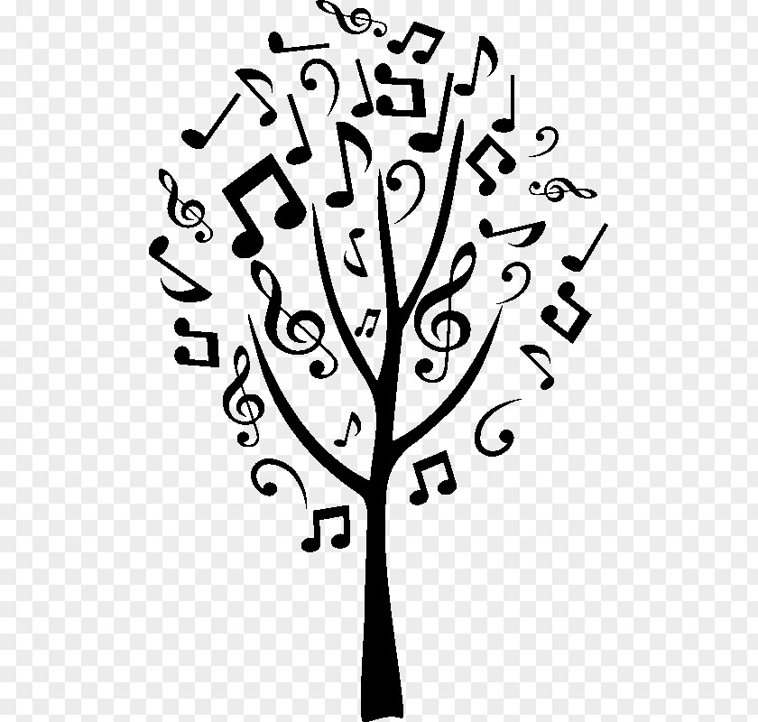 Musical Note Sticker Text Tree PNG