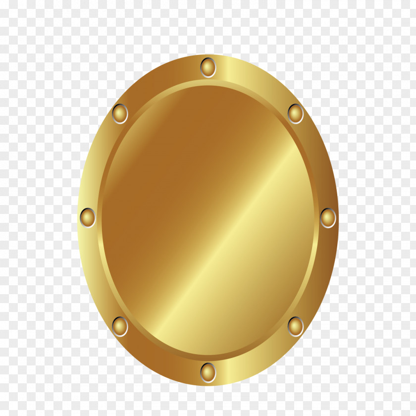 Round Metal Map Brass Designer PNG