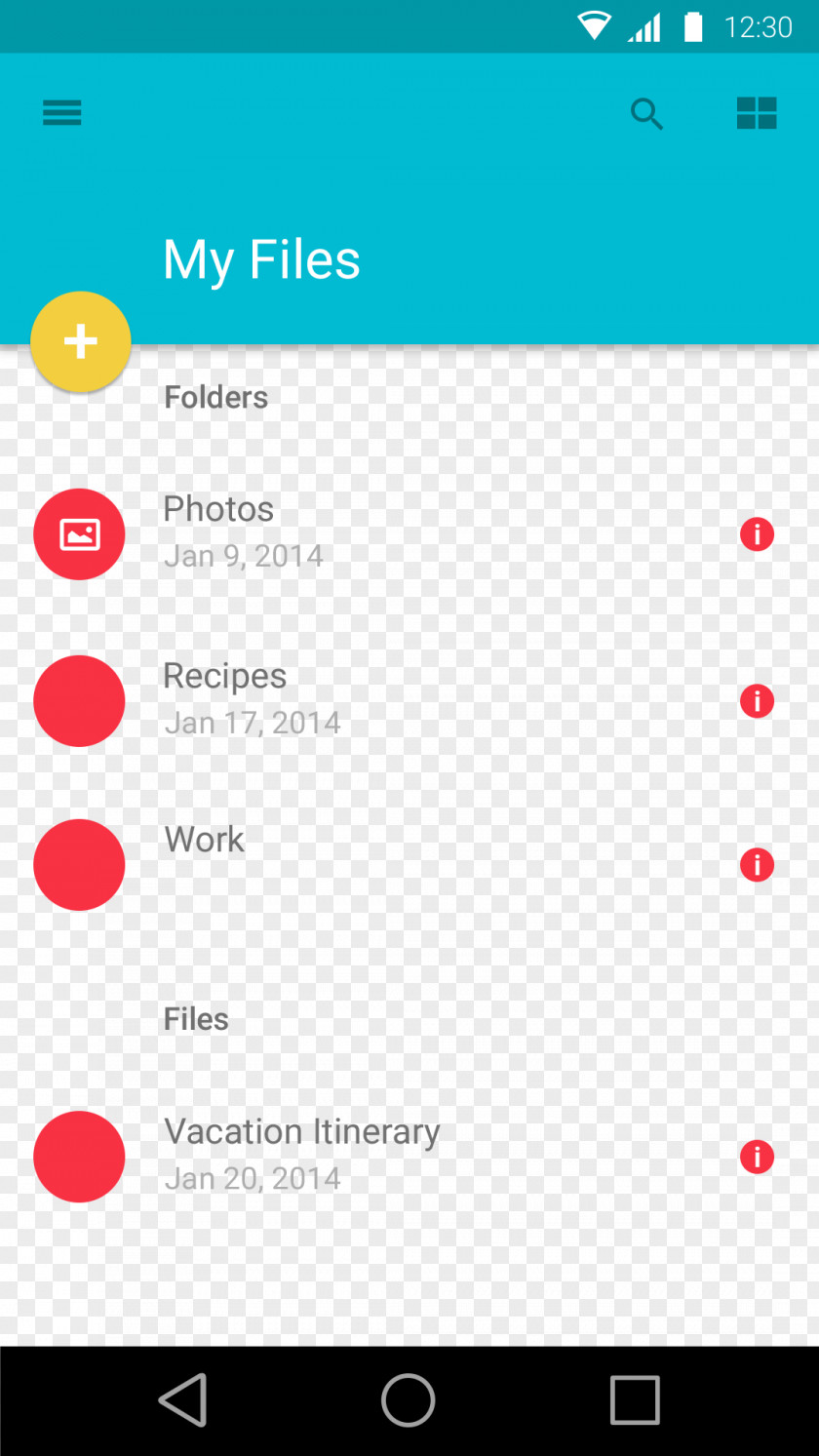 Simple Phone UI Prototype Material Design Android User Interface PNG