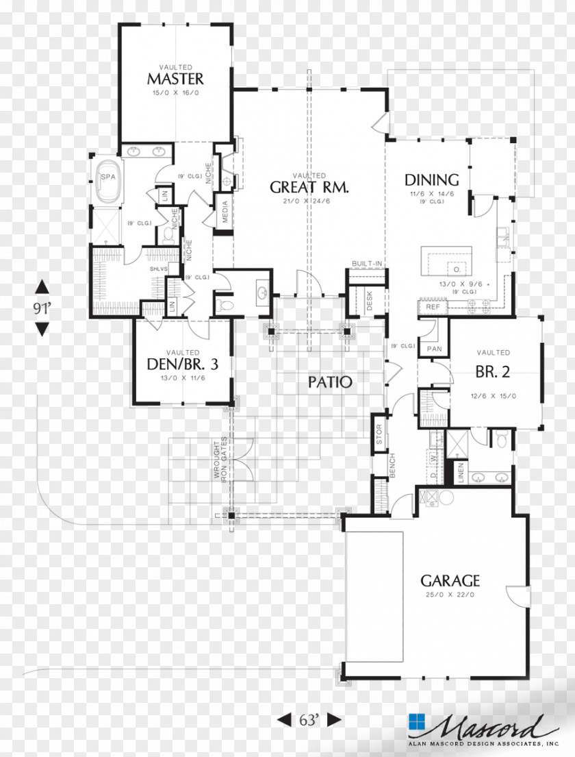 Design Floor Plan House Courtyard PNG