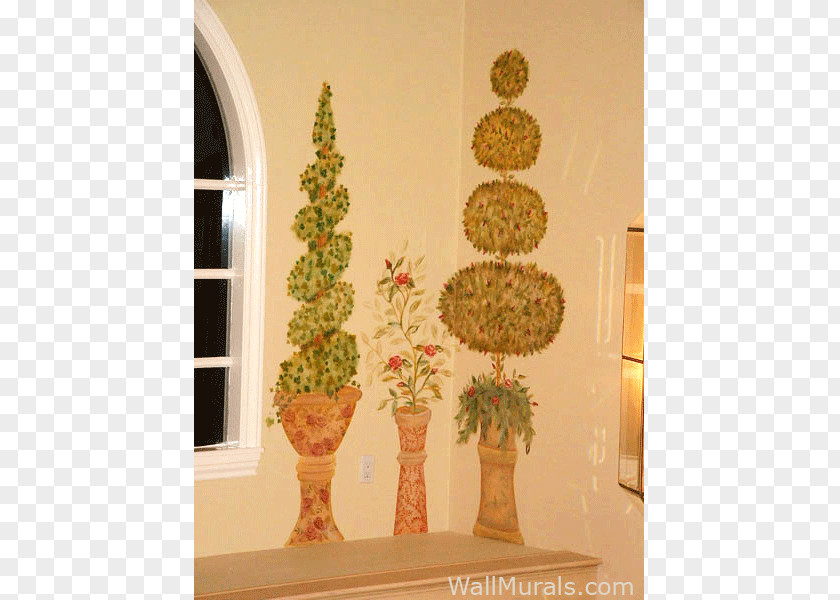 Mural Topiary Painting Wall Living Room PNG