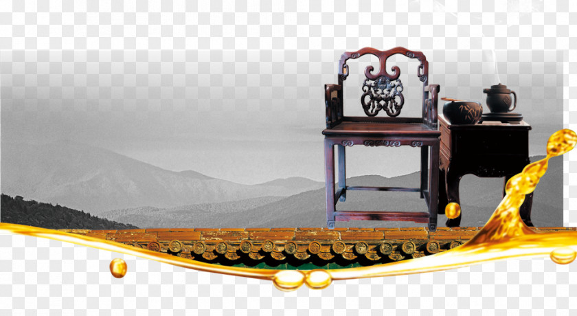 Classical Armchair Background China Poster Chair PNG