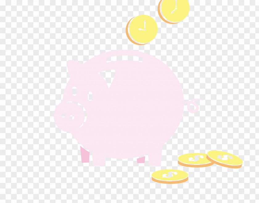 Vector Light Colored Gold Piggy Bank Cartoon Pattern PNG