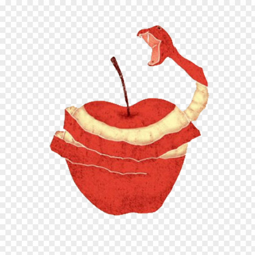 Apple Red Snake Visual Arts Drawing Negative Space Illustration PNG