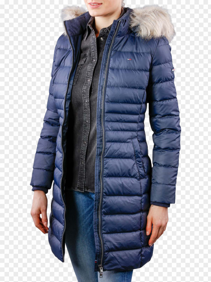 Jean Jacket With Hood Cobalt Blue Coat PNG