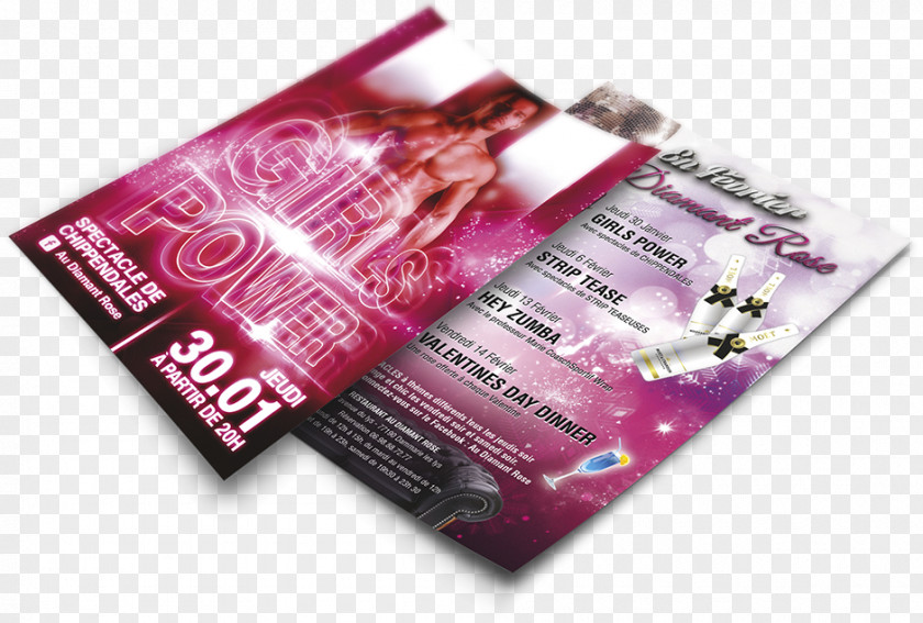 Watercolor Paris Brand Flyer Magenta PNG