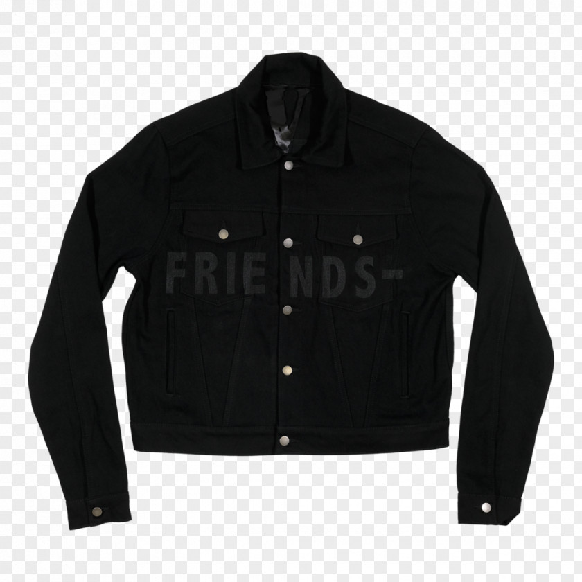 Black Denim Jacket T-shirt Leather Hoodie PNG
