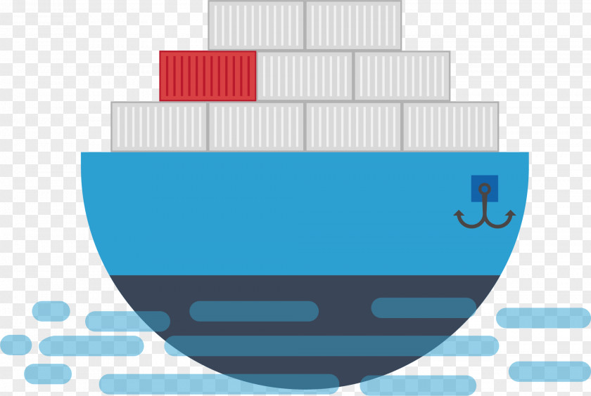 Blue Ship Vector PNG