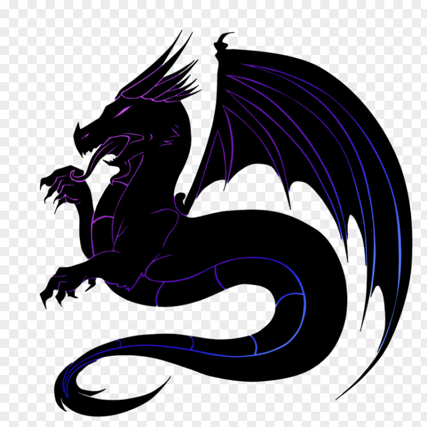 Dragon Legendary Creature Silhouette Black And White Character PNG