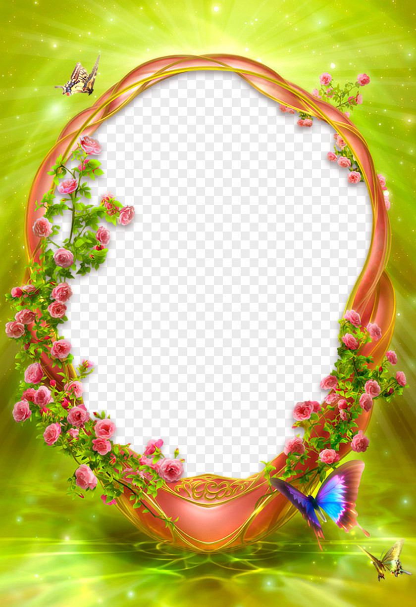 Green Star Border Picture Frames PNG