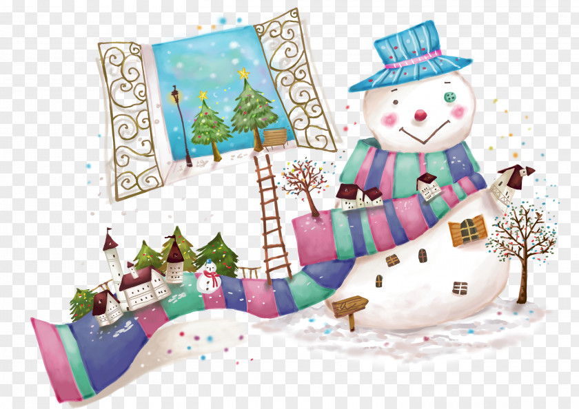 House Personalized Snowman Bib On Iceman Cartoon Illustration PNG