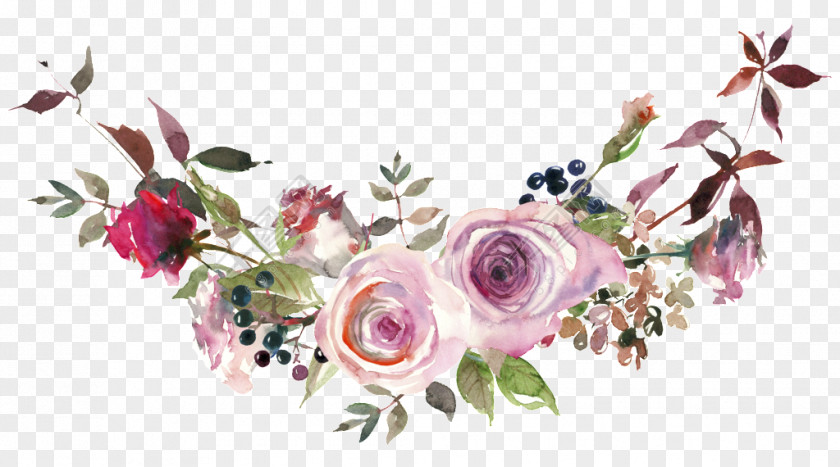 Arc Ornament Flower Bouquet Watercolor Painting Floral Design Rose PNG