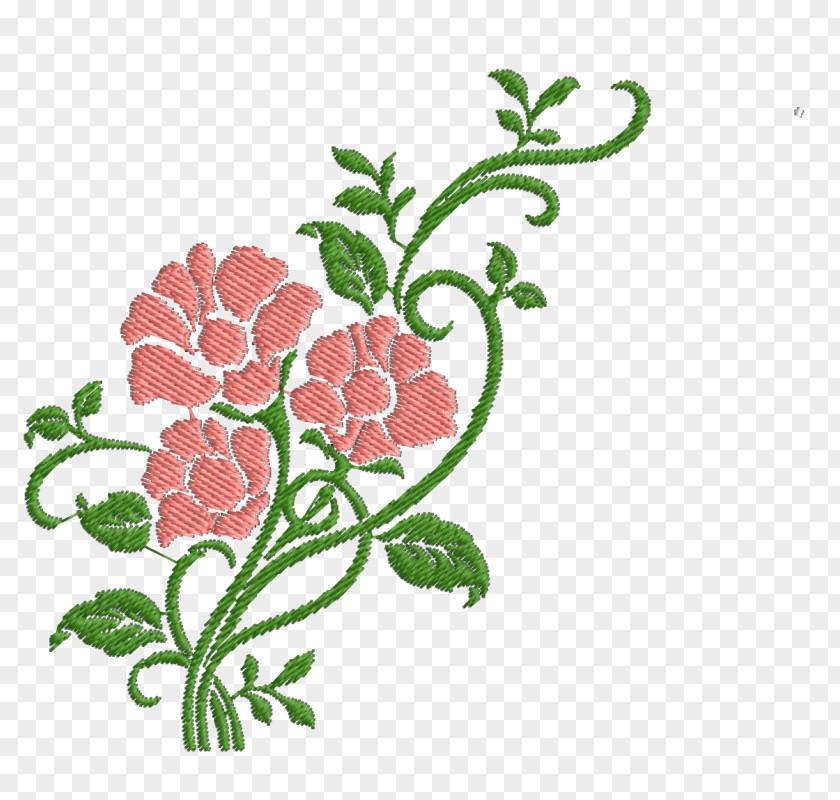 Flor Flower Embroidery Pattern PNG