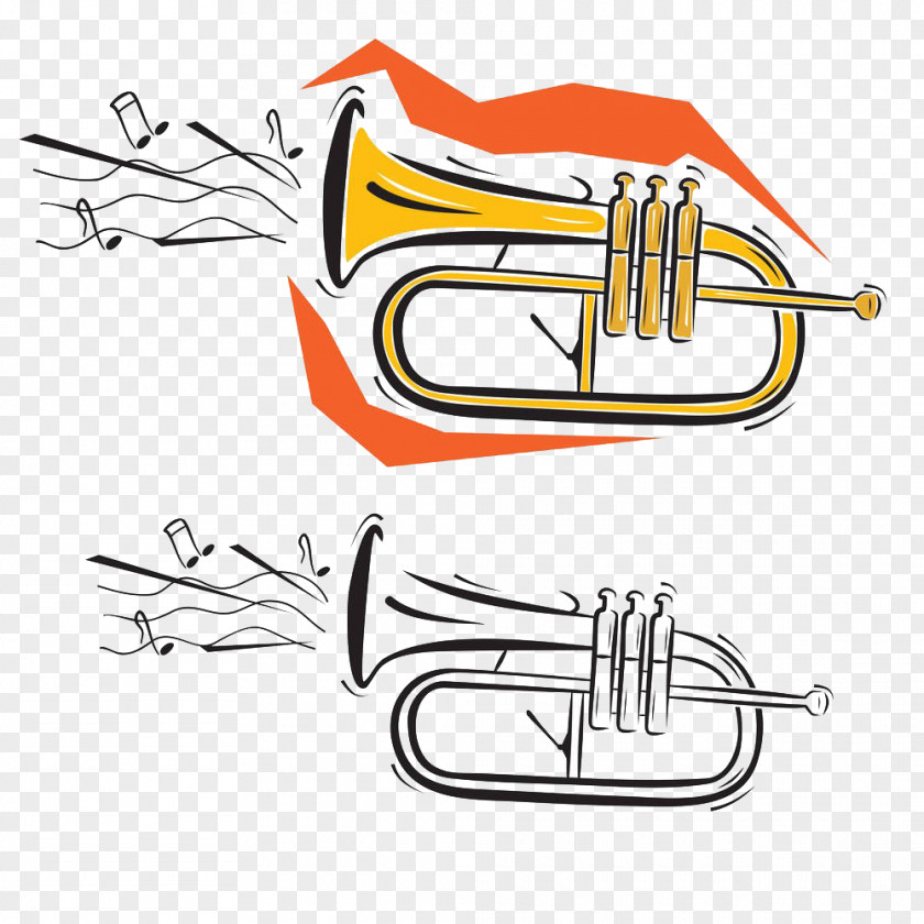 Hand-painted Trumpet Royalty-free Clip Art PNG