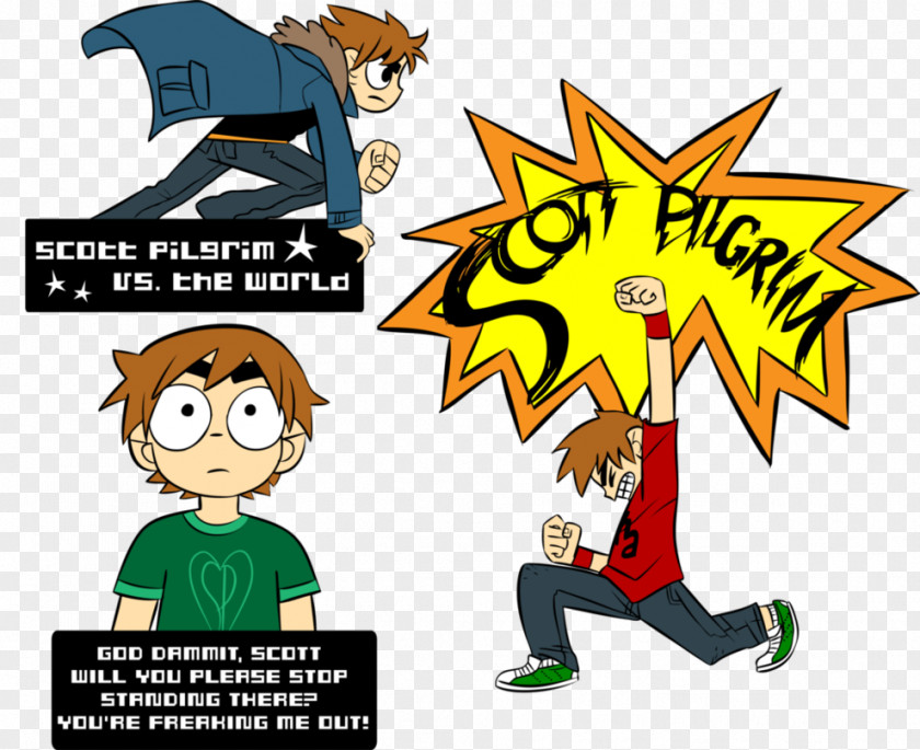 Scott Pilgrim Cartoon Graphic Design Clip Art PNG