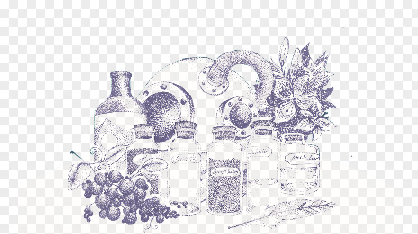 James Clerk Maxwell Glass Bottle Still Life Sketch PNG