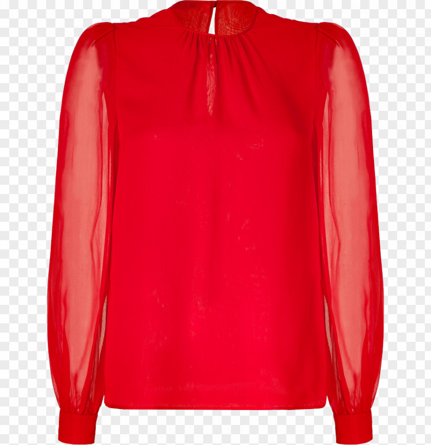 Silk Blouse T-shirt Red Sleeve PNG