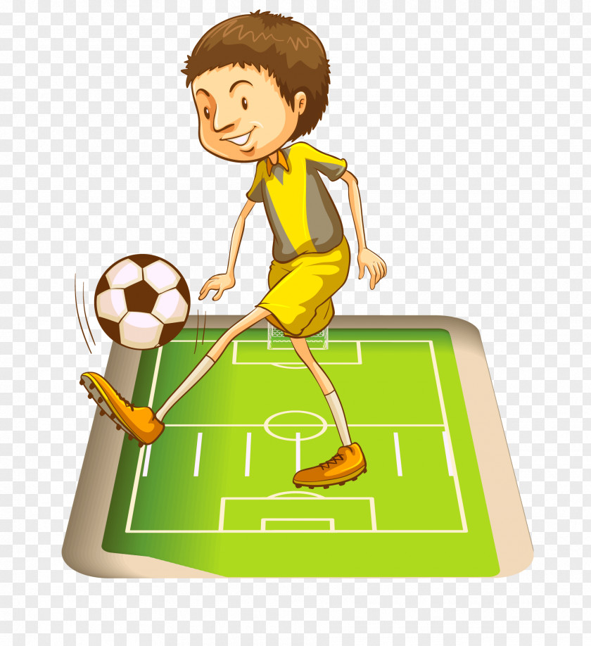 Vector Cartoon Hand Painted Student Football Royalty-free Clip Art PNG