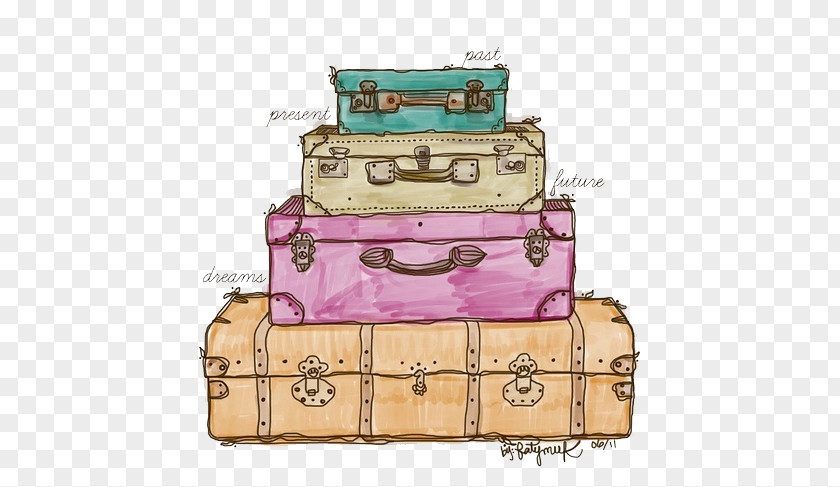 Watercolor Luggage PNG luggage clipart PNG