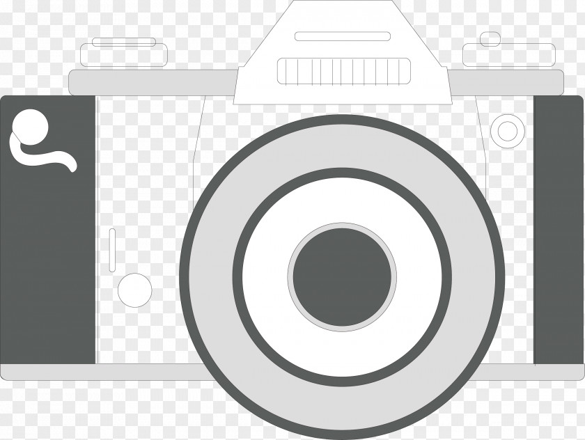 Black And White Camera Vector PNG