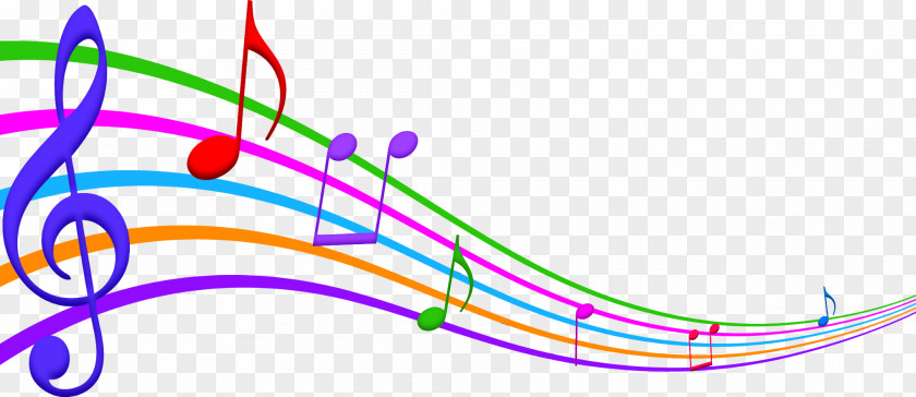 Colored Cartoon Musical Note Stave PNG