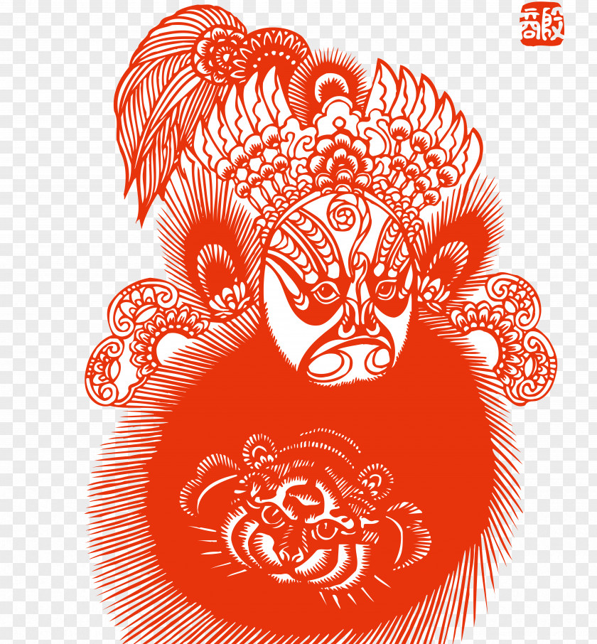 Facebook Peking Opera Chinese Paper Cutting Budaya Tionghoa PNG