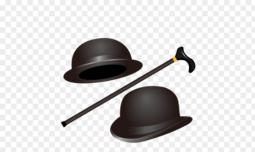Gentleman Hat And Cane Bowler Stock Photography Top PNG